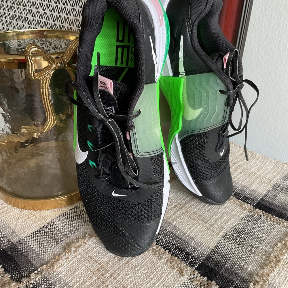 Nike Black and Neon Green Athletic Shoes
